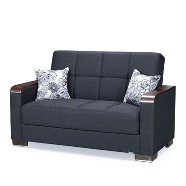 Armada X Upholstered Convertible Loveseat with Storage In Dark Blue