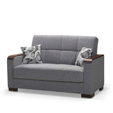 Armada X Upholstered Convertible Loveseat with Storage In Gray