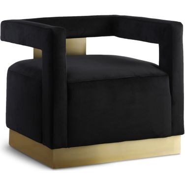 Armani Velvet Accent Chair In Black