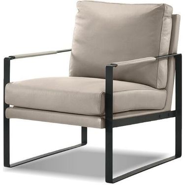Armchair Mitchell Wheat Leather/Black Powder Coated Frame