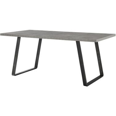 Coronado Contemporary Dining Table In Gray Powder Coated Finish with Cement Gray Top