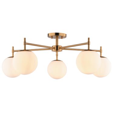 Armitage 32 Inch 5 Light Semi-Flush In Muted Brass