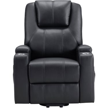 Armstrong Upholstered Power Lift Massage Recliner In Espresso