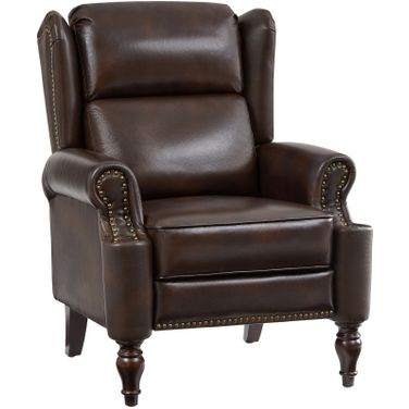 Arnold Genuine Leather Manual Recliner In Espresso
