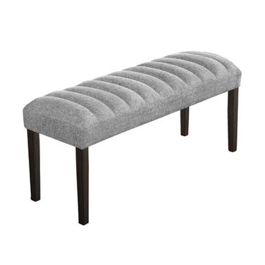 Aron Upholstered Dining Bench Seats Up To 2 In Gray Linen Fabric
