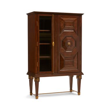 Art Bar Cabinet In Mahogany and Brass