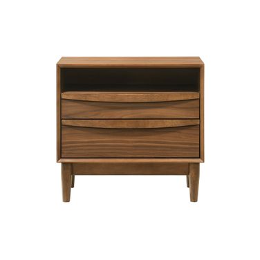 Artemio 2 Drawer Wood Nightstand with Shelf In Brown