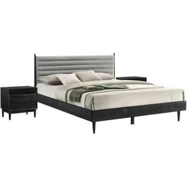 Artemio 3 Piece Wood King Bedroom Set In Black