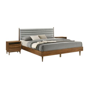 Artemio 3 Piece Wood King Bedroom Set In Brown