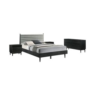 Artemio 4 Piece Wood Queen Bedroom Set In Black