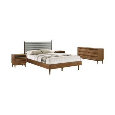 Artemio 4 Piece Wood Queen Bedroom Set In Brown