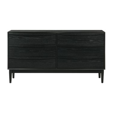 Artemio 6 Drawer Wood Dresser In Black