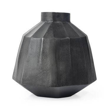 Artemis 11 Inch Large Metal Table Vase In Grey