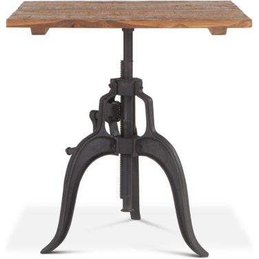 Artezia 30 Inch Height Adjustable Crank Dining Table In Reclaimed Teak