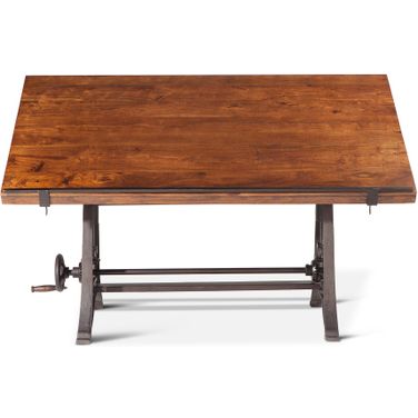 Artezia 62 Inch Drafting Desk with Adjustable Crank In Walnut