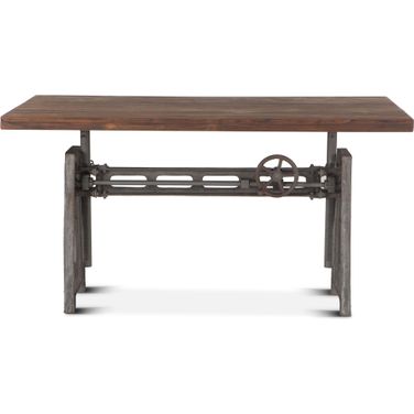 Artezia Adjustable Desk In Gray Weathered and Brown