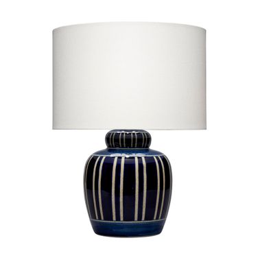 Arthur Ceramid Table Lamp In Navy Blue
