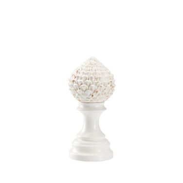 Artichoke Finial Small In White and Cream