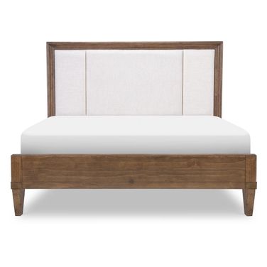 Artisan's Place Complete Queen Upholstered Bed In Vintage Pine and Ironwood