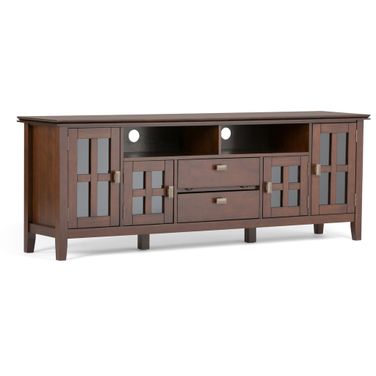 Artisan Solid Wood 72 Inch TV Media Stand In Russet Brown