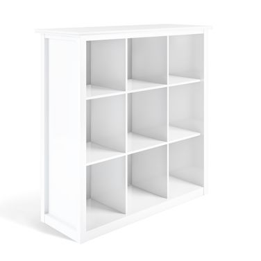 Artisan Solid Wood 9 Cube Bookcase and Storage Unit In White