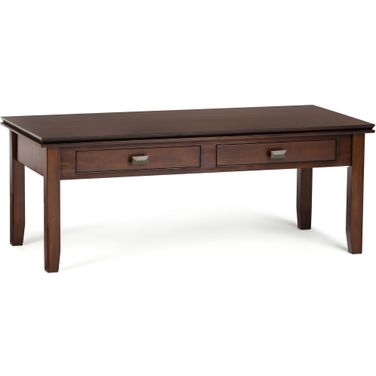 Artisan Solid Wood Coffee Table In Russet Brown