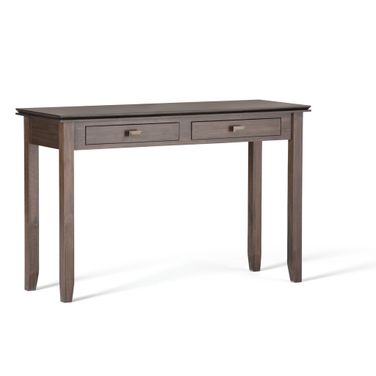 Artisan Solid Wood Console Sofa Table In Natural Aged Brown