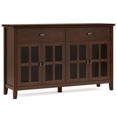 Artisan Solid Wood Large 4 Door Sideboard Buffet In Russet Brown