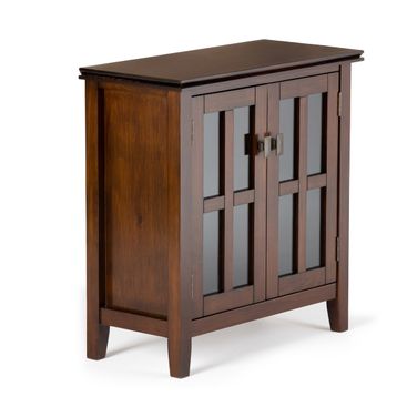 Artisan Solid Wood Low Storage Cabinet In Russet Brown