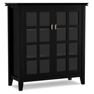 Artisan Solid Wood Medium Storage Cabinet In Black
