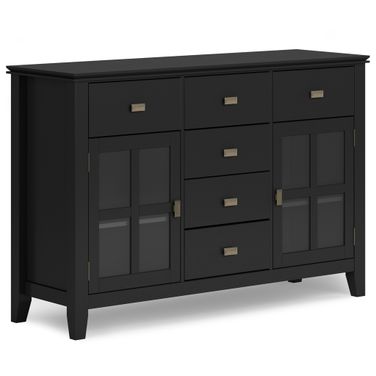 Artisan Solid Wood Sideboard Buffet In Black