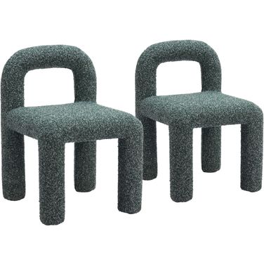 Arum Dining Chair Set of 2 In Snowy Green