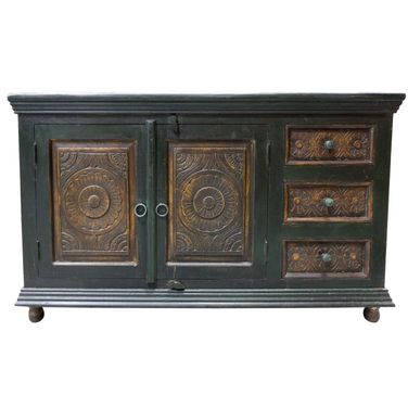 Arvada 2 Carved Doors 3 Drawers Buffet In Brown