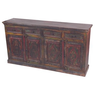 Arvada 4 Carved Doors and 4 Drawer Buffet In Brown