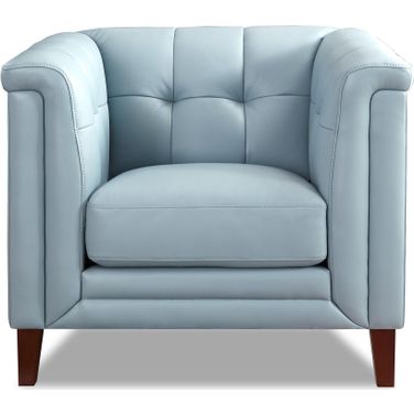Arvo Leather Chair In Spa Blue