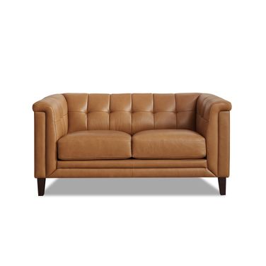 Arvo Leather Loveseat In Cognac
