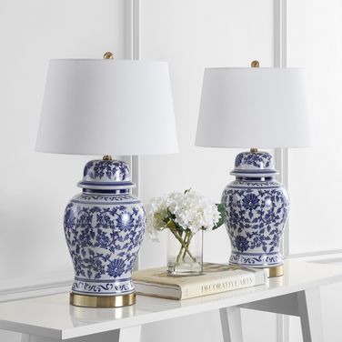 Arwen Blue and White Table Lamp Set of 2