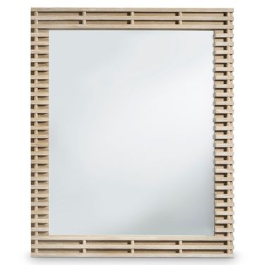 Asana Slatted Mirror In Tan