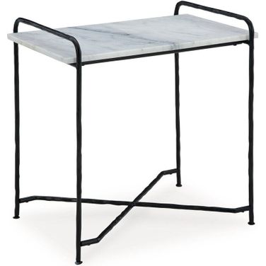 Ashber Accent Table In White and Black