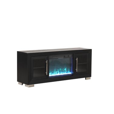 Ashbourne 60 Inch TV Stand with Fireplace In Black