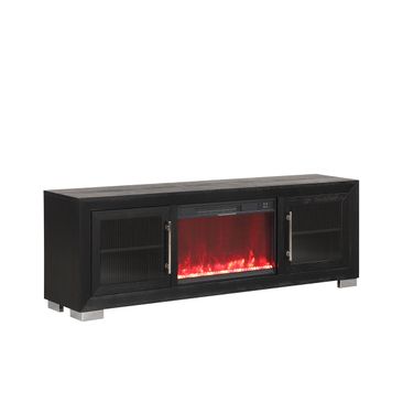 Ashbourne 72 Inch TV Stand with Fireplace In Black