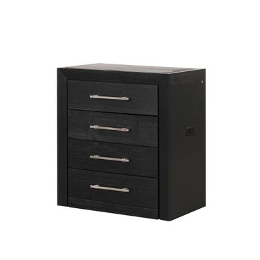 Ashbourne Bedside Vanity Set with Stool In Black