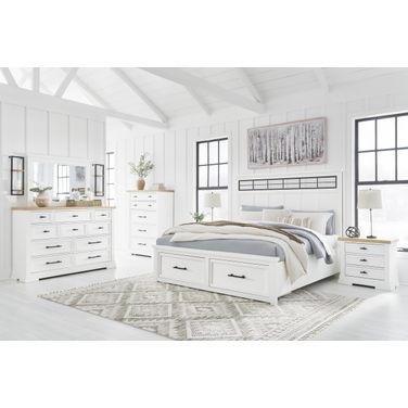 Ashbryn White And Natural Panel Storage Bedroom Set
