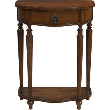Ashby Demilune Antique Cherry Console Table With Storage