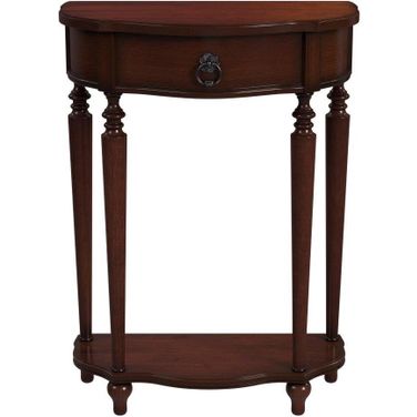 Ashby Demilune Cherry Console Table With Storage