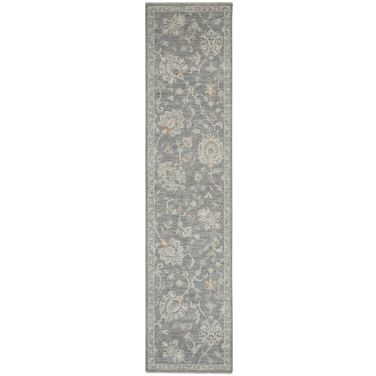 Asher 2'3" x 10'2" Vintage Indoor Rug In Charcoal