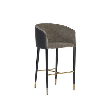 Asher Barstool In Sparrow Grey and Napa Black