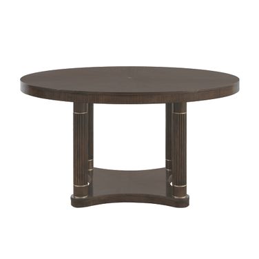 Asher Park Round Dining Table In Brown
