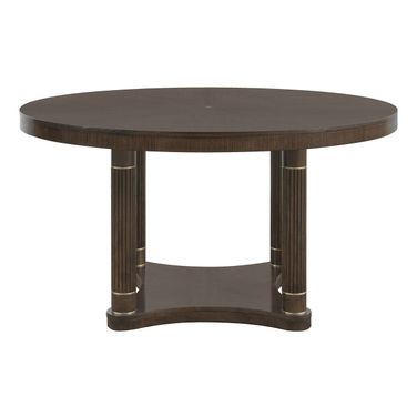 Asher Park Round Dining Table In Piano Brown