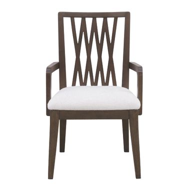 Asher Park Wood Back Arm Chair In Brown